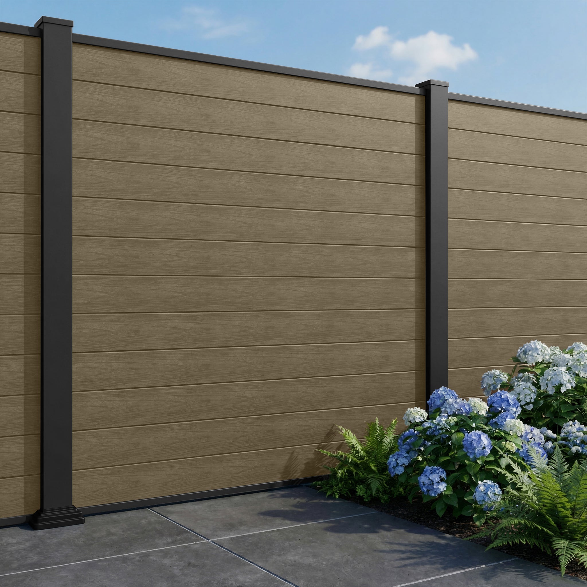 Co-Extrusion Composite Complete Flat Fencing Kit - 6FT HIGH