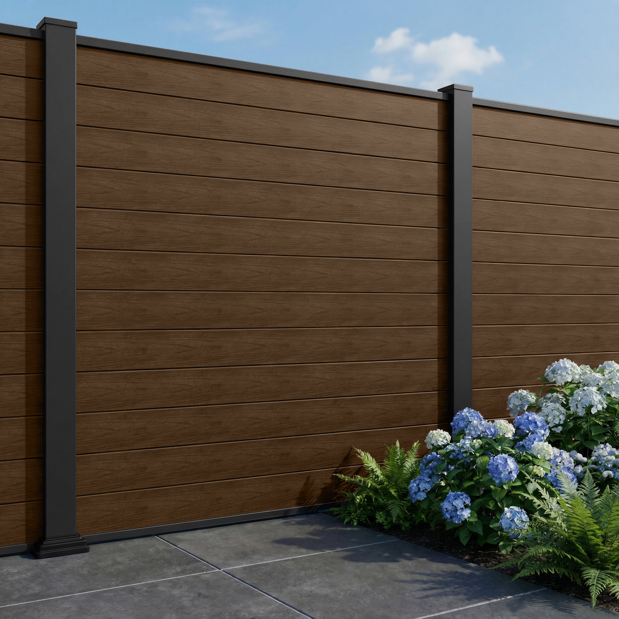 Co-Extrusion Composite Complete Flat Fencing Kit - 6FT HIGH