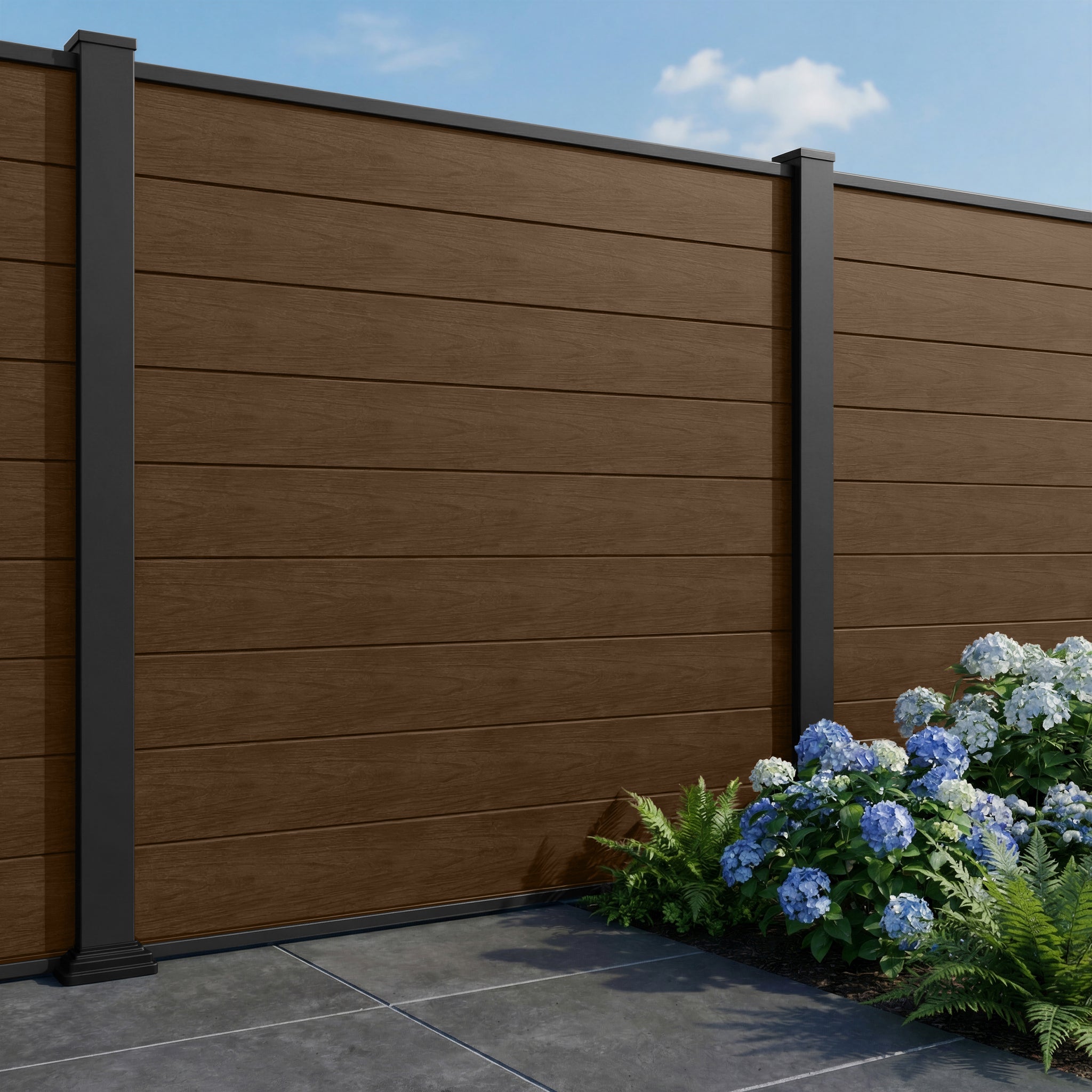 Co-Extrusion Composite Complete Flat Fencing Kit - 6FT HIGH