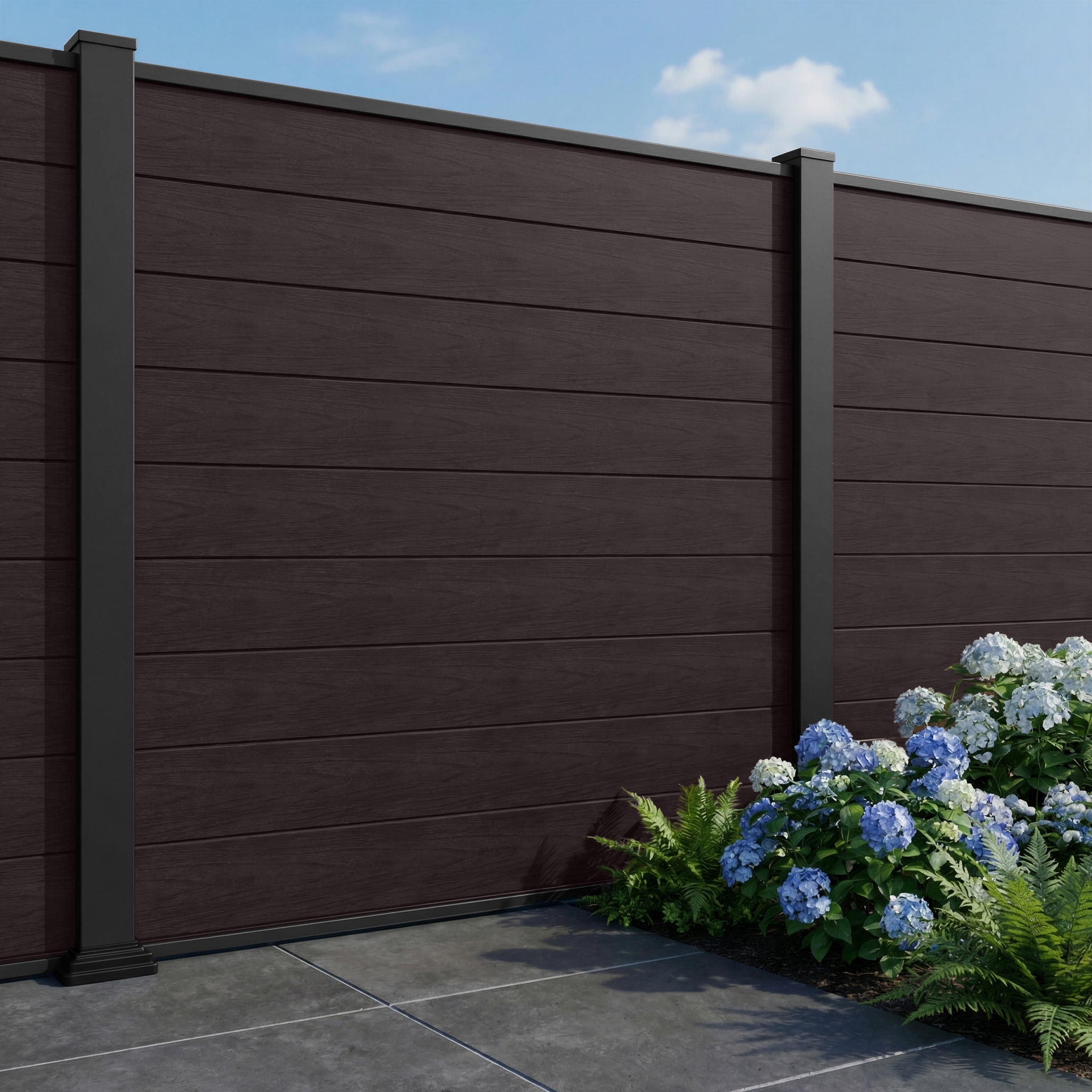 Co-Extrusion Composite Complete Flat Fencing Kit - 6FT HIGH