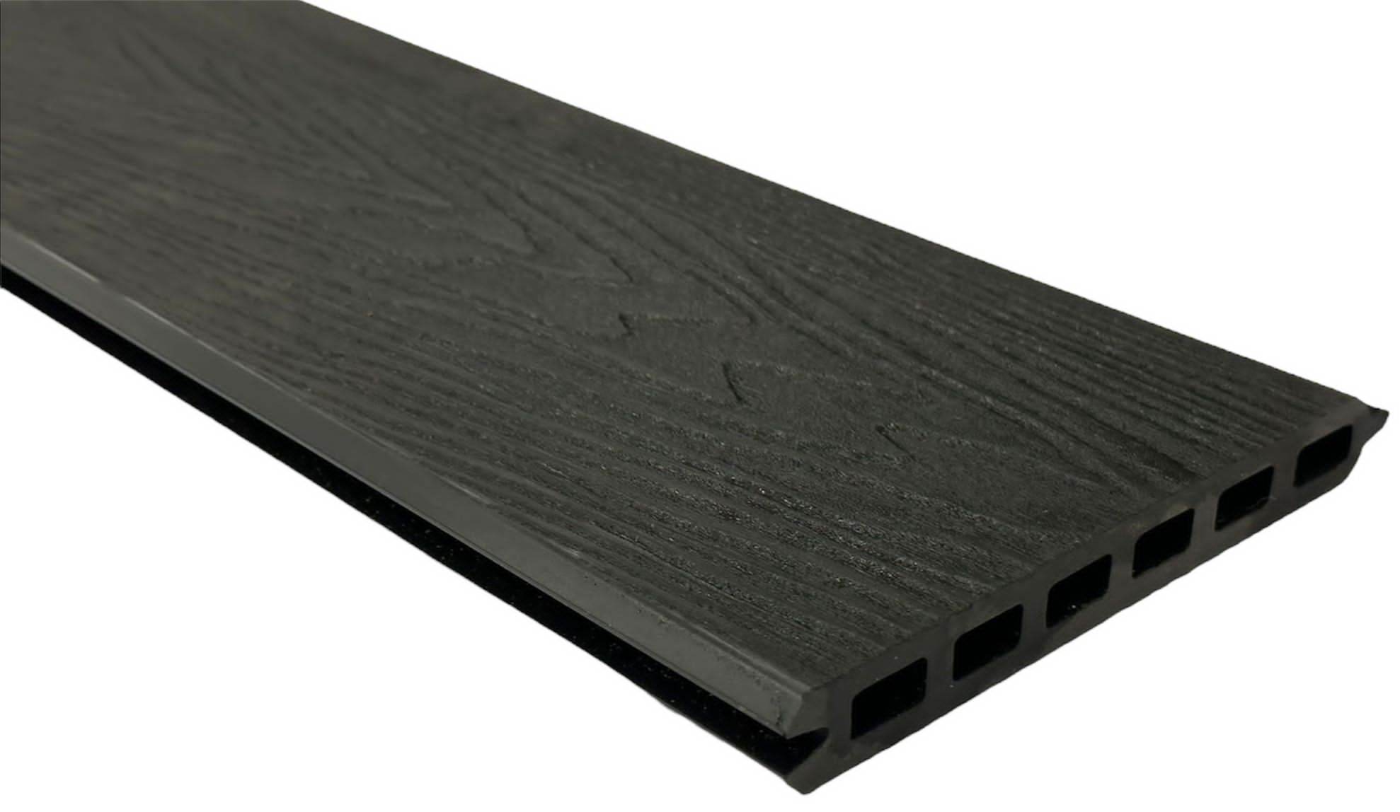Composite Woodgrain Fencing Slat - Black - 1.8m