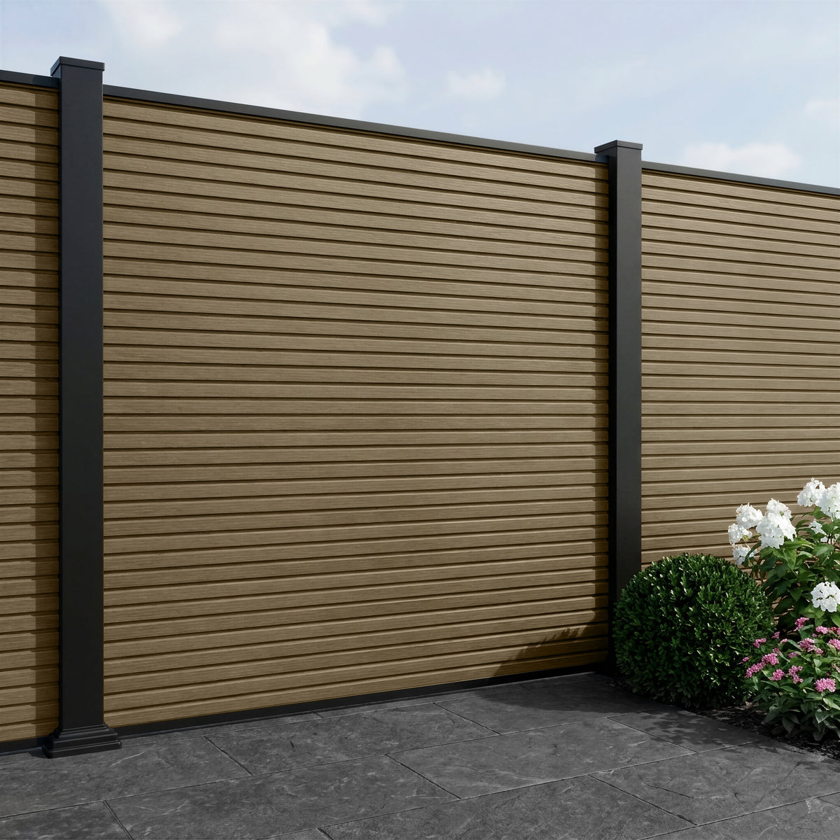 Co-Extrusion Composite Complete Slatted Fencing Kit 16cmx1.83m  - 6FT HIGH