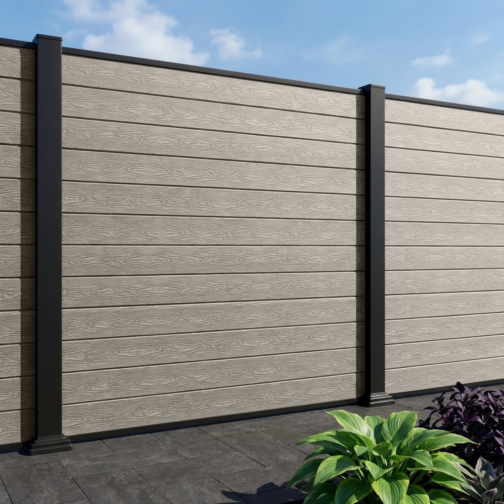 Complete Woodgrain Composite Fence Panel - 6ft High