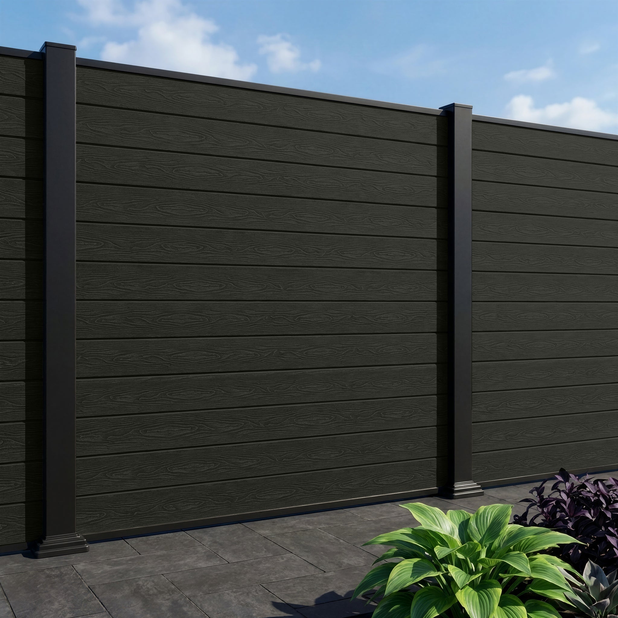 Complete Woodgrain Composite Fence Panel - 6ft High