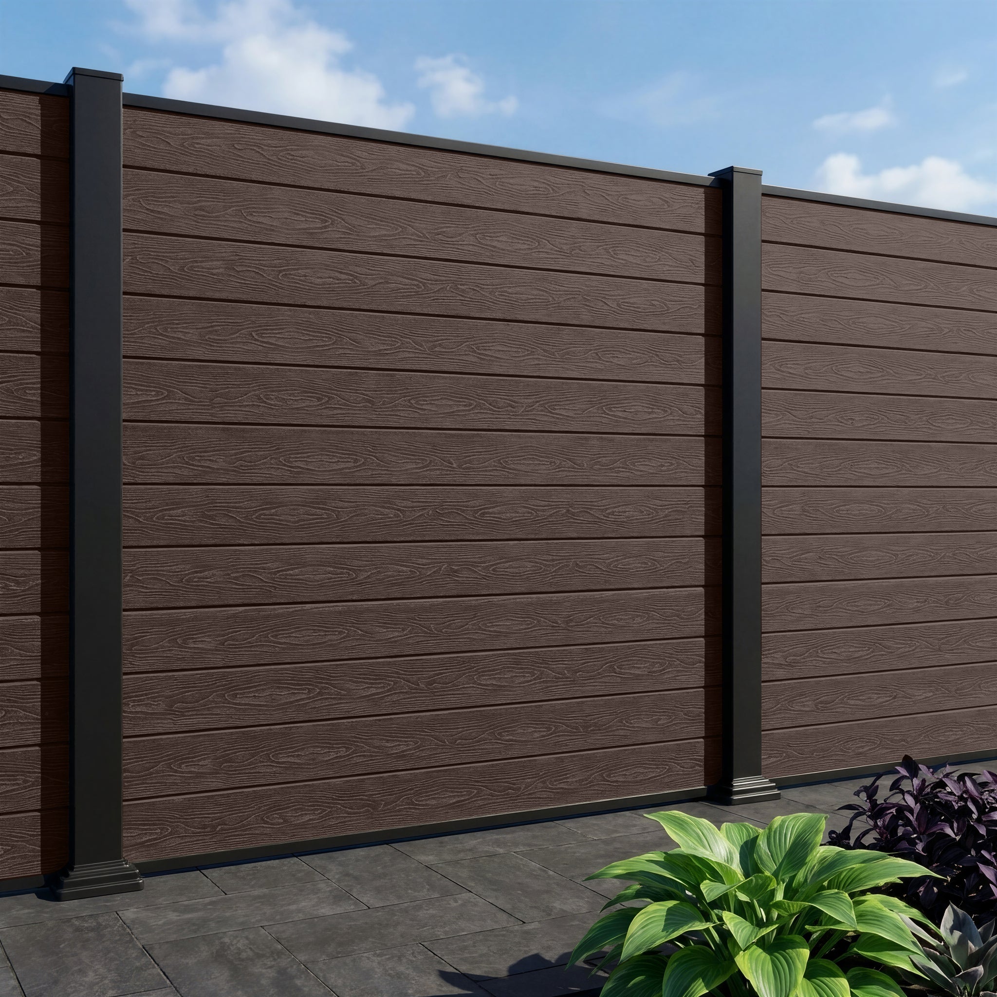 Complete Woodgrain Composite Fence Panel - 6ft High