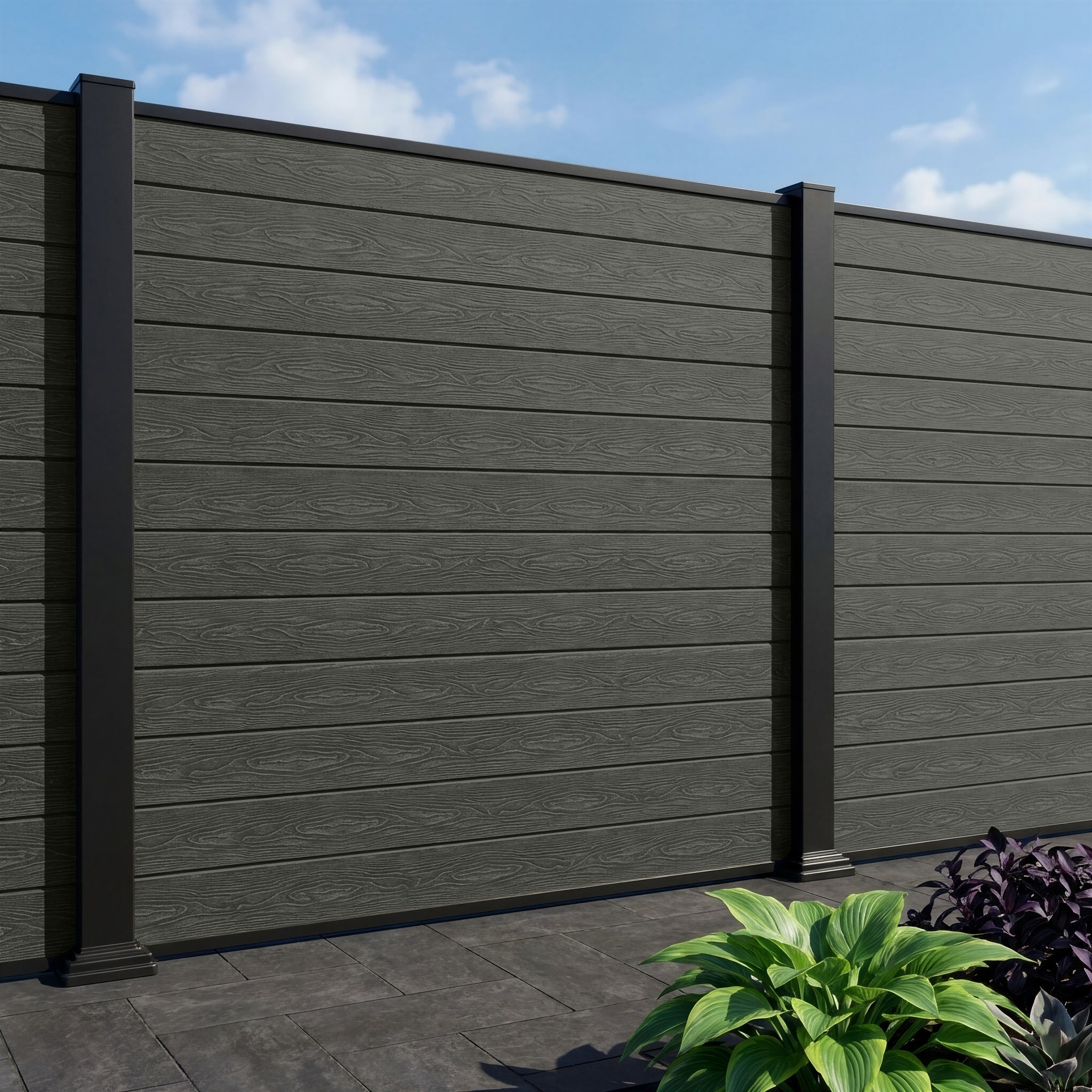 Complete Woodgrain Composite Fence Panel - 6ft High