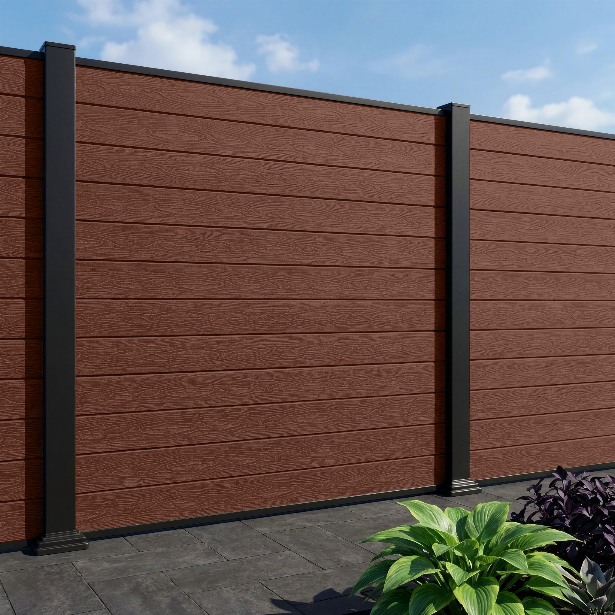 Complete Woodgrain Composite Fence Panel - 6ft High