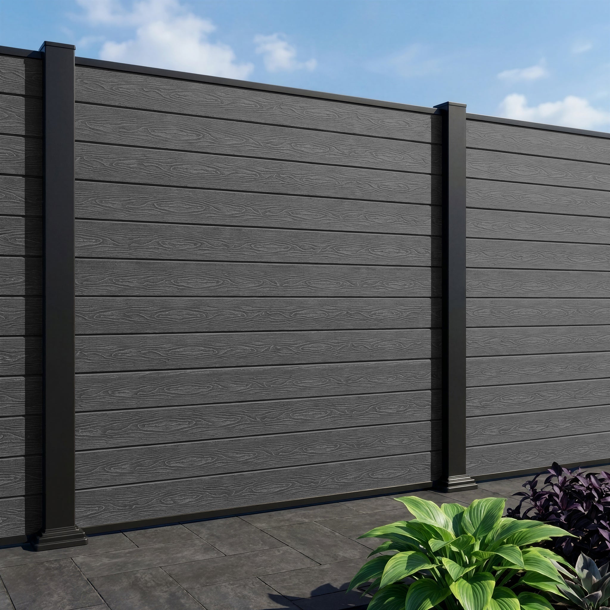 Complete Woodgrain Composite Fence Panel - 6ft High